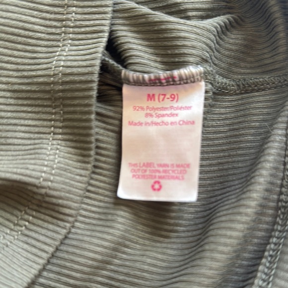 Green Ribbed Crop Top - Picture 2 of 9